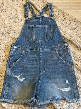 H&M Blue Denim Shorts Overalls